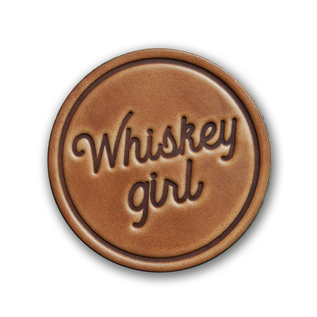 Whiskey Girl Leather Coaster