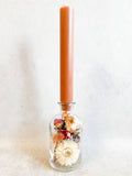 Bottle Dried Flowers with Candle