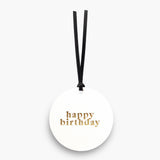Happy Birthday Gold Foil Gift Tag