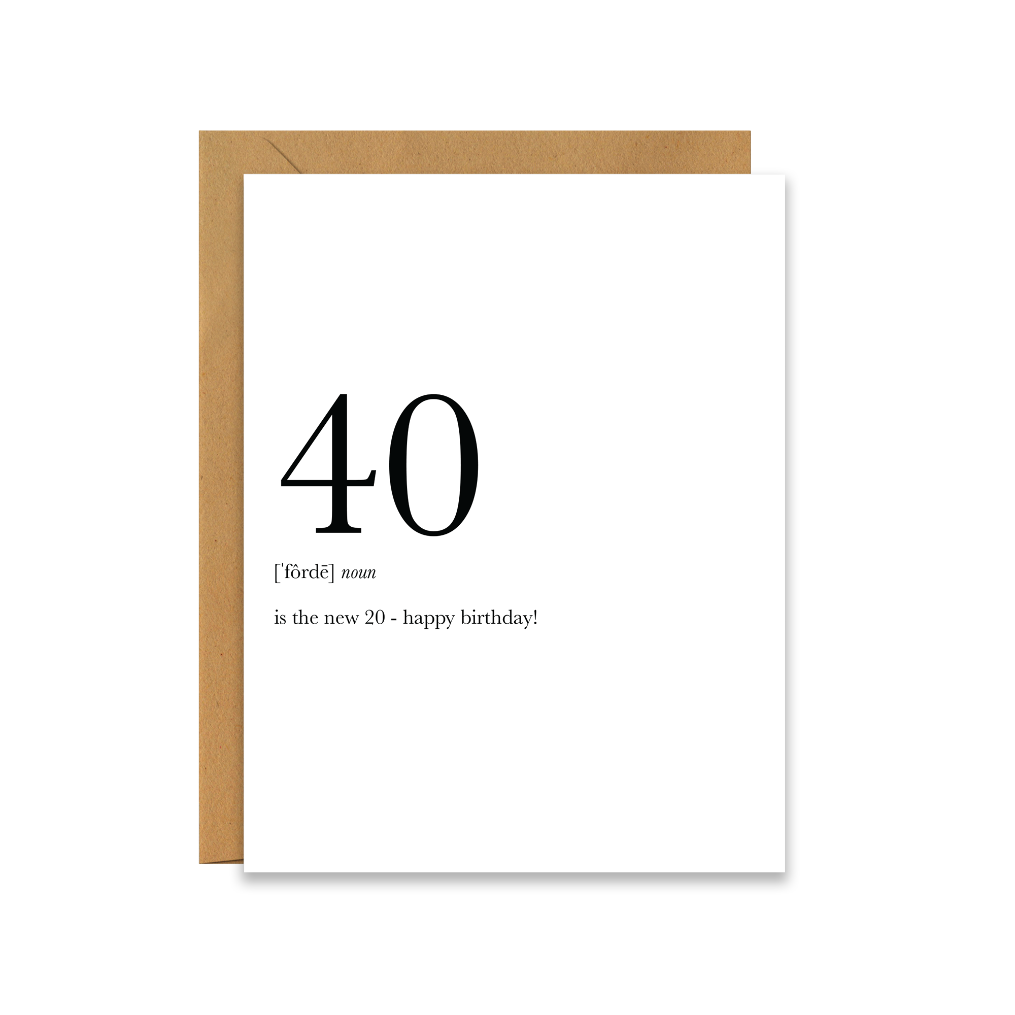 40th Birthday Definition Card