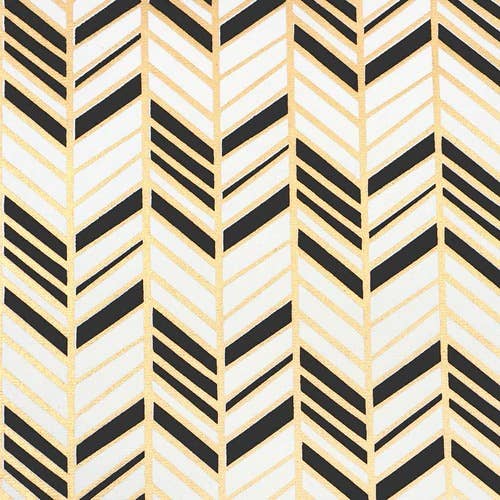 Chevron Cream & Gold Gift Wrap Sheet