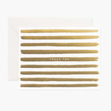 Gold Stripes Thank You Note Set
