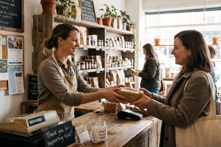 Build customer loyalty by providing personalized service and rewarding repeat customers in a local retail shop.